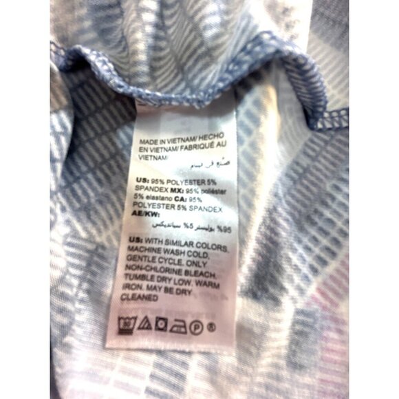 Chico’s Womens Dress Maxi Blue/Pink Multi Belted Sleeveless V-Neck Side Slits Si - Picture 6 of 7